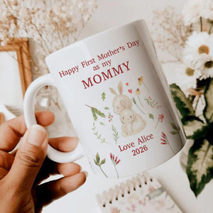 Personalized New Mom Mug, First Mother's Day Mugs Gifts for Moms, Custom Name Coffee Mug for New Mothers