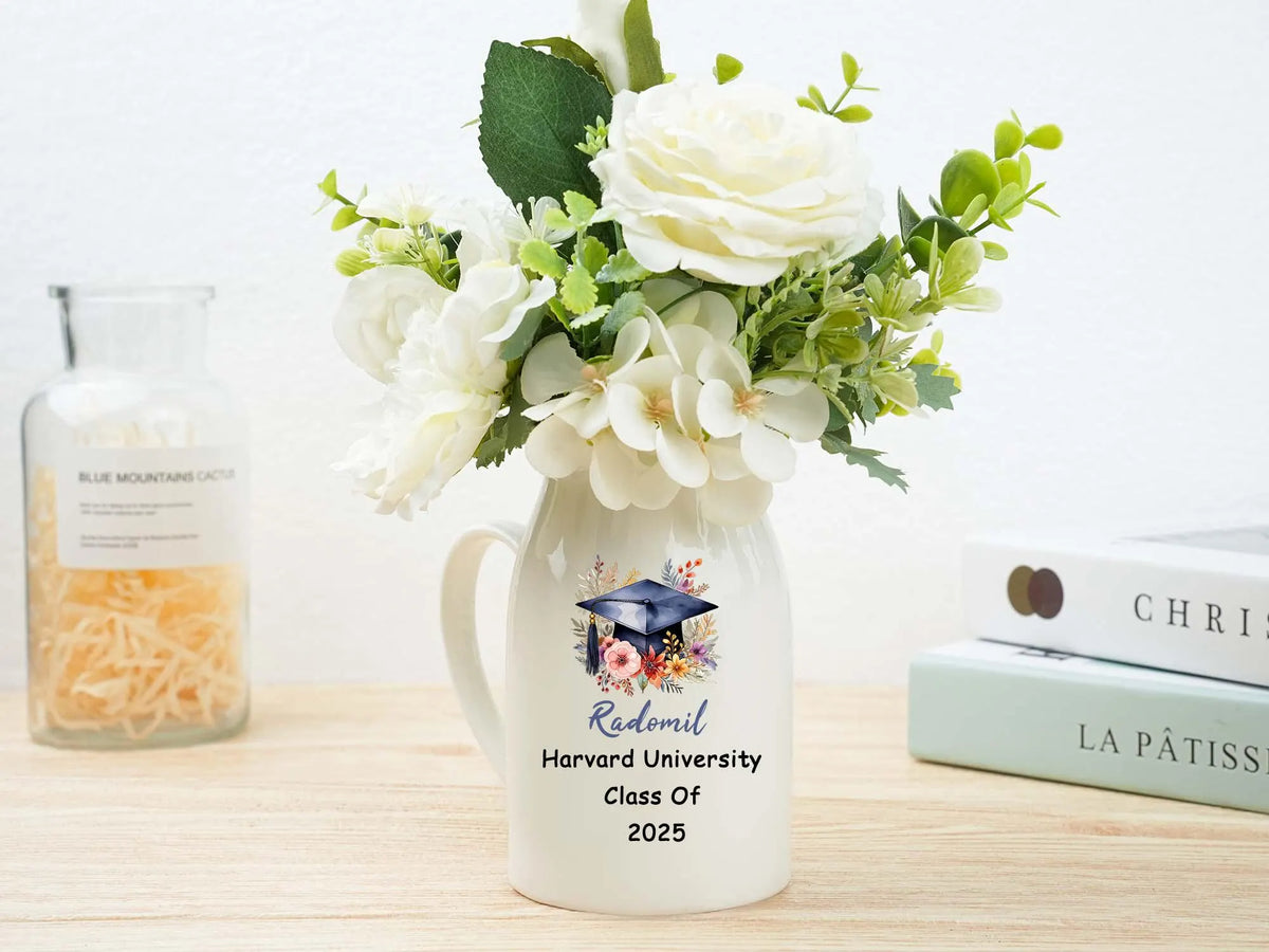 Personalized Graduation Flower Vase,College University High School Graduation Gift,Keepsake For Graduating,Masters Degree Gift,Class Of 2026