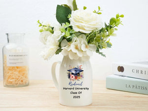 Personalized Graduation Flower Vase,College University High School Graduation Gift,Keepsake For Graduating,Masters Degree Gift,Class Of 2026