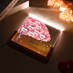 Family Names Night Light Mother's Day Gift, Family Tree Night Light, Custom Night Light With Kids Names, Grandma Mamam Mom Mother Gifts
