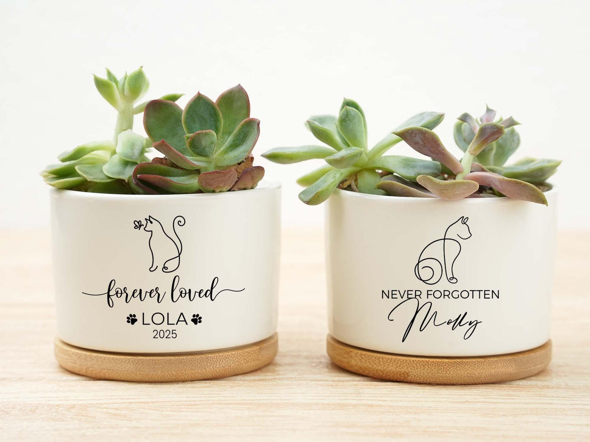 Cat Memorial Gift, Remembrance Gift, Pet Memorial Gift, Loss of Pet, Loss of Cat, Custom Flower Pot, Never Forgotten, Memorial Planter