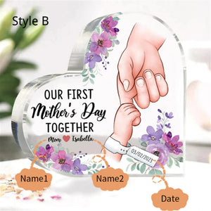 Our First Mother's Day Together Acrylic Keepsake Block Gift for New Mum, 1st Mothers Day Gift, Mother's Day, New Born Gift