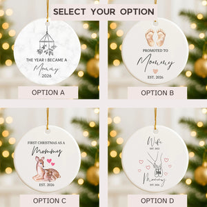 New Mom Ornament, Promoted to Mom Keepsake, First Christmas as Mommy, First Time Mama Keepsake, Gift for new Mom, Baby Shower Gift