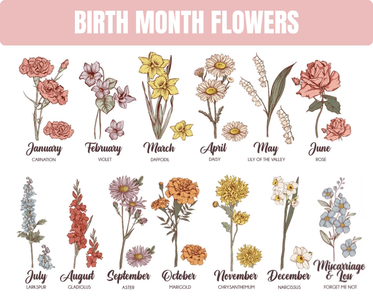 Custom Birth Month Flower 40oz Tumbler, Personalized Gift for Mom, Unique Floral Design with Name, Birthday Keepsake Cup Stylish Insulated Drinkware