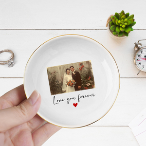 Personalized Mom Photo Jewelry Dish: Ceramic Trinket Tray Gift for Mom, Mom Gift from Daughter, Thank You Mom,Mom Jewelry Dish,Birthday Gift