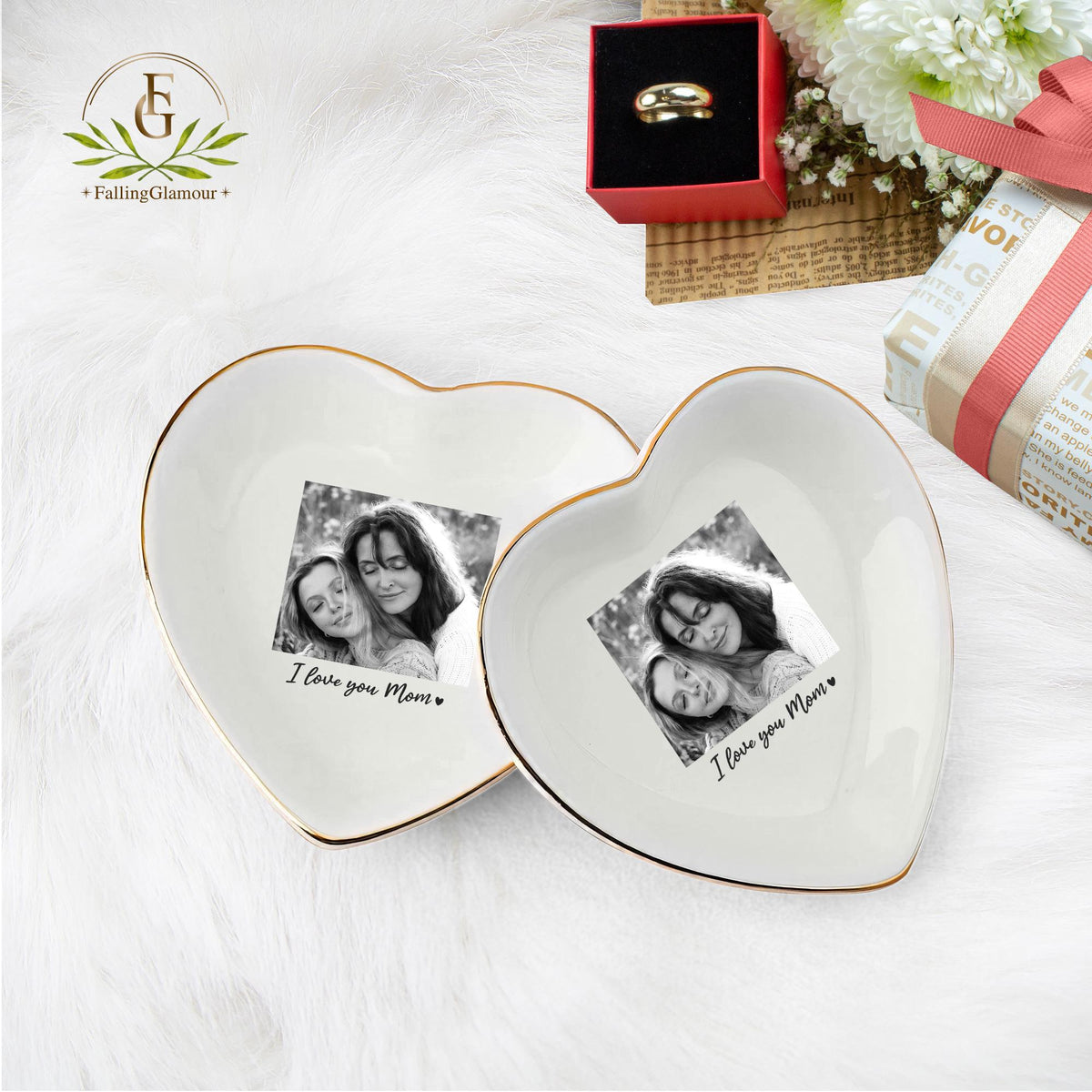 Personalized Grandma Photo Jewelry Dish: Ceramic Trinket Tray Gift for Grandma, Grandma Gifts, Nana Gift, Gift For Mom,Thank You Mom Grandma