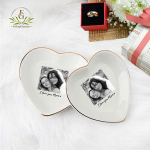 Personalized Grandma Photo Jewelry Dish: Ceramic Trinket Tray Gift for Grandma, Grandma Gifts, Nana Gift, Gift For Mom,Thank You Mom Grandma