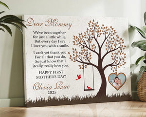 First Mother's Day Gift, New Mom Gift, Dear Mommy 1st Mother's Day Gift from Baby, First Time Mom Wall Art Canvas Ready to Hang