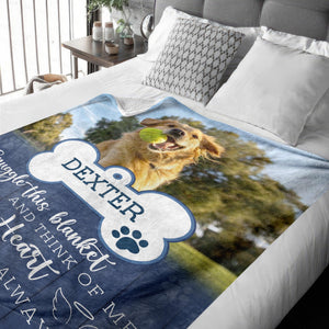 Personalized Dog Photo Memorial Blanket, Pet Loss Remembrance Gift For Dog Mom Dad