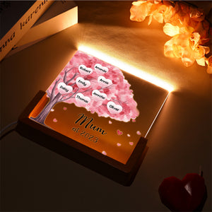 Family Names Night Light Mother's Day Gift, Family Tree Night Light, Custom Night Light With Kids Names, Grandma Mamam Mom Mother Gifts