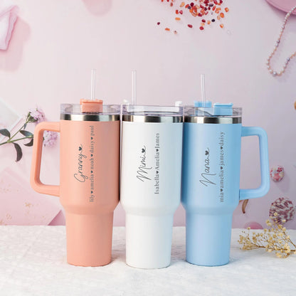 Personalized 40oz Tumbler Gifts for Grandma, Custom Kid's Names Engraved Cup, Mother's Day Gifts for Nana, Mimi From Grandchildren