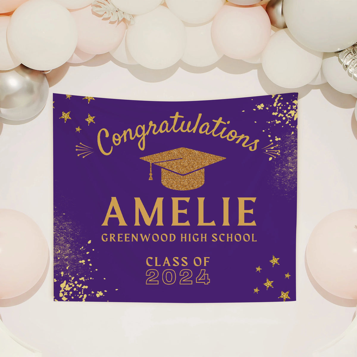 Custom Graduation Backdrop 2026, Personalized Grad Party Banner