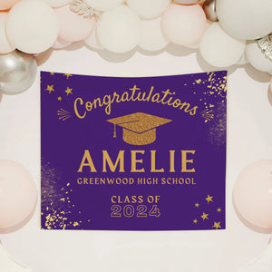 Custom Graduation Backdrop 2026, Personalized Grad Party Banner