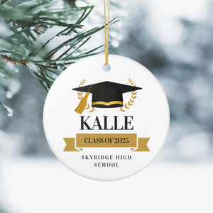 Personalized Graduation Ornament, Class of 2026 College University High School Custom Graduation Gift, Graduation Keepsake, Senior Ornament