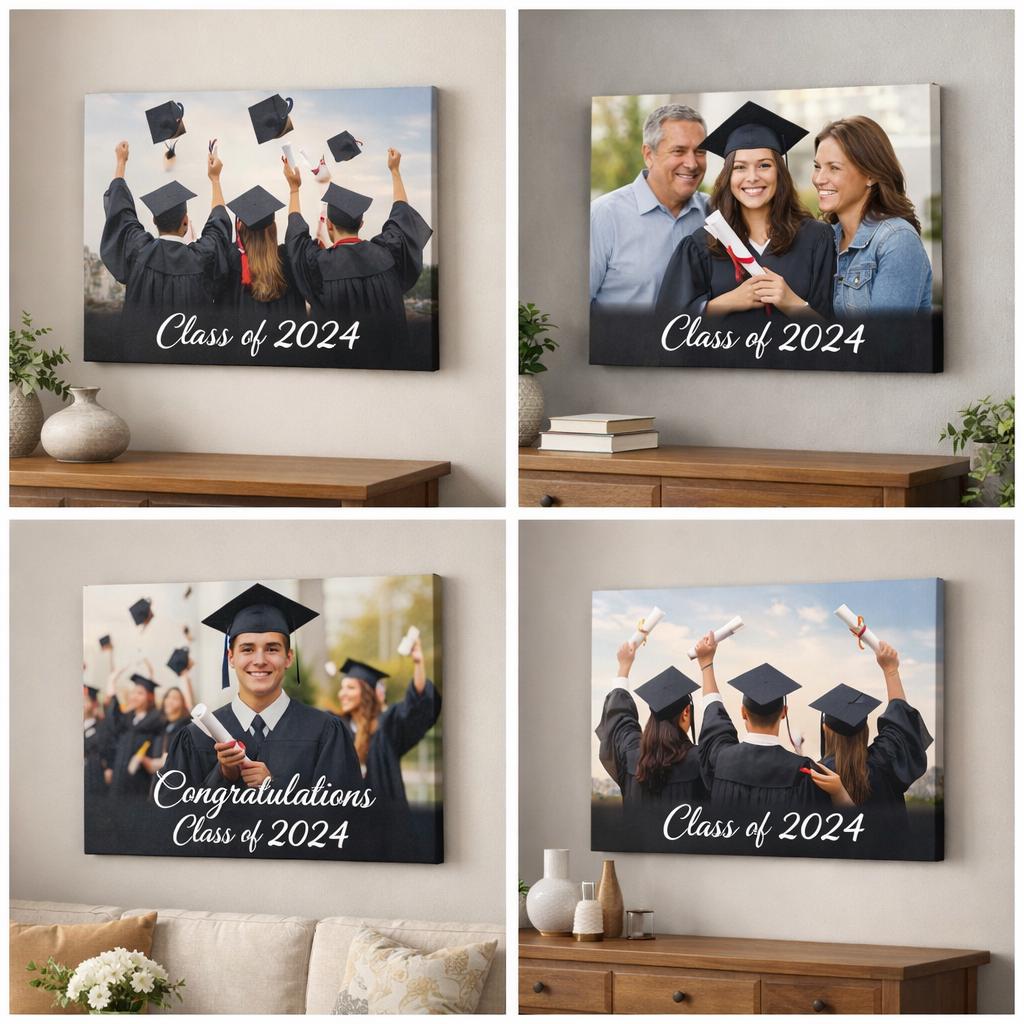 Personalized Graduation Photo Canvas Print, Custom Graduate Gift , Unique Keepsake Wall Art for High School or College Graduation Celebration
