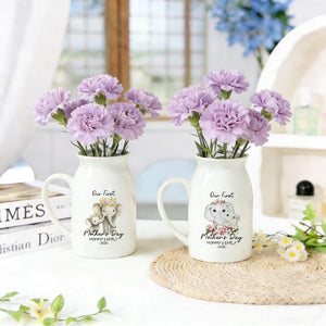 Personalized Our First Mother's Day Vase - Gift for New Mom/Mama/Mum/Mummy, Handcrafted Ceramic Keepsake, The Perfect Surprise Gift for Her