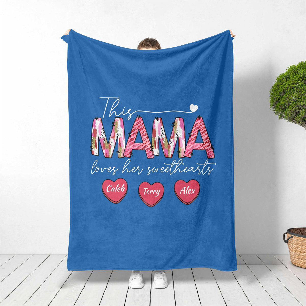 Personalized Mama Blanket With Kids Names: Sentimental Mom Gift For Mother's Day, Best Gift For Mother