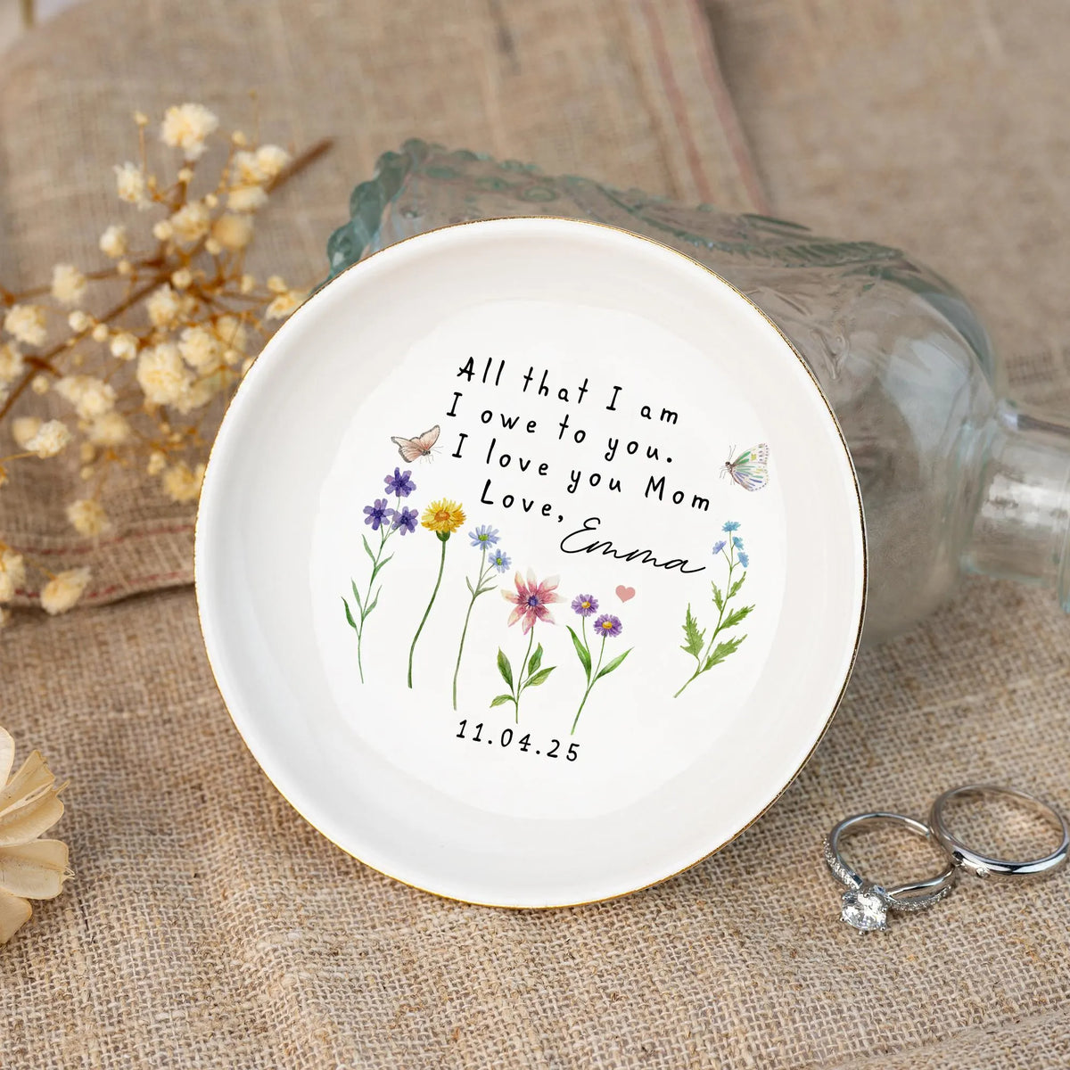 Unique Mothers Jewelry Dish,Custom Moms Gifts, Mama Gifts, Birthday Gifts, Mothers Gifts from Daughter, Mothers Day Gifts,Gifts for Mom