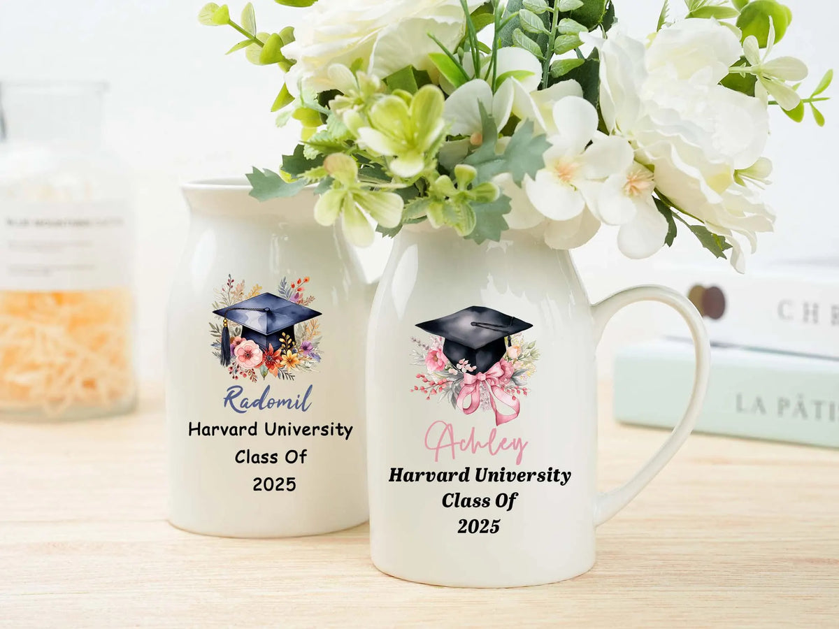 Personalized Graduation Flower Vase,College University High School Graduation Gift,Keepsake For Graduating,Masters Degree Gift,Class Of 2026