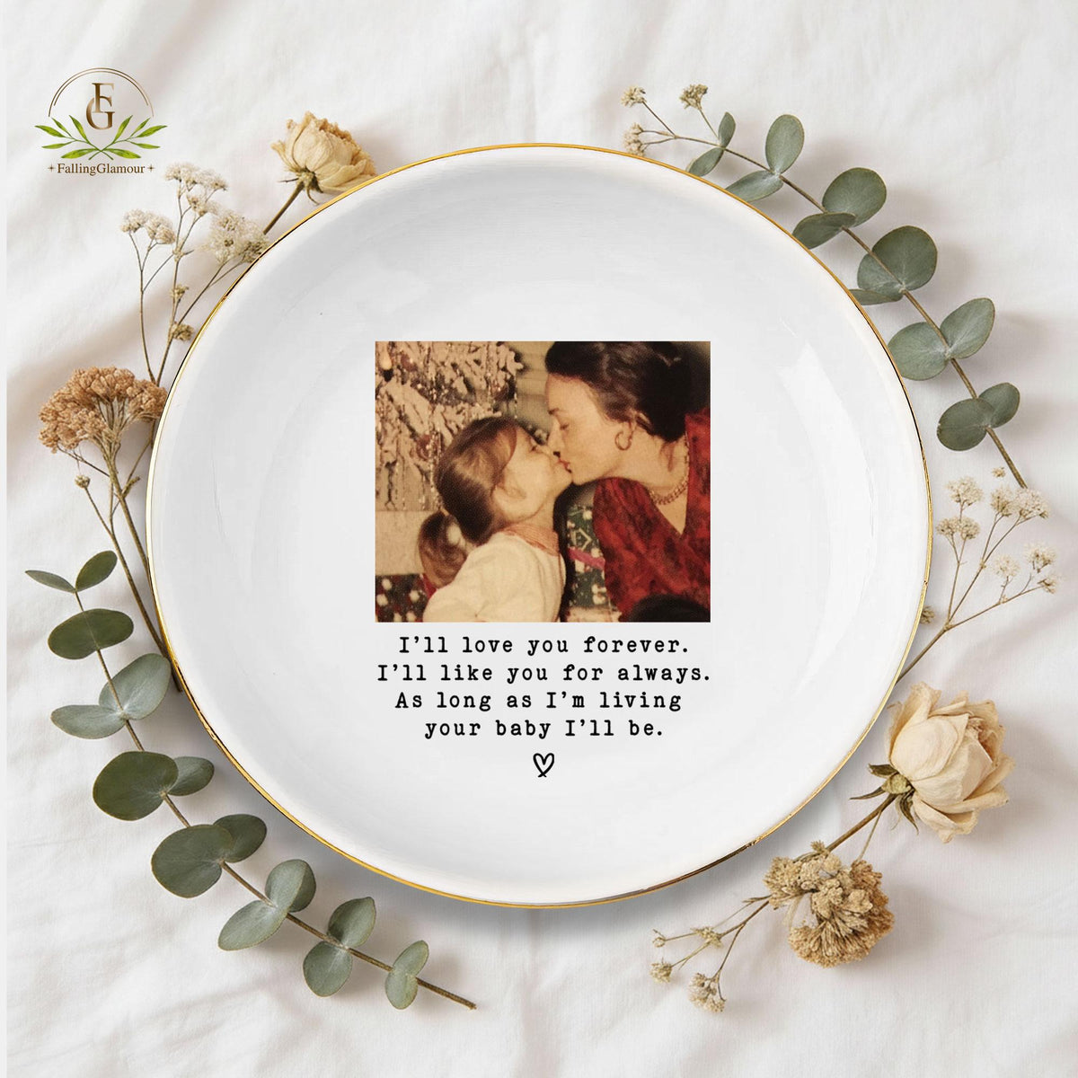 Custom Photo Mother of The Bride Jewelry Dish, Mother of The Bride Jewelry Plate, Custom Jewelry Tray for Mom, Wedding Favor Gift For Mom