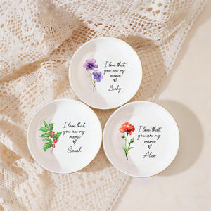 Custom Jewelry Dish For Mama, Unique Gift To Mother, Kids Name Trinket Dish, Gifts for Mum/Grandma/Nana, Mothers Day Gifts