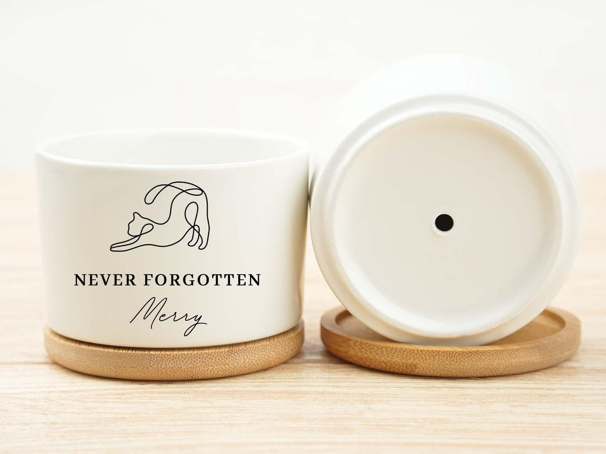 Cat Memorial Gift, Remembrance Gift, Pet Memorial Gift, Loss of Pet, Loss of Cat, Custom Flower Pot, Never Forgotten, Memorial Planter