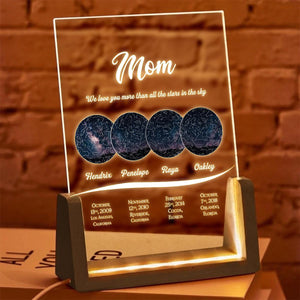 Personalized Mom Star Map Acrylic Night Light Custom Kids Names LED Lamp Mother s Day Gift for Mom