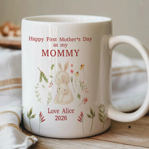 Personalized New Mom Mug, First Mother's Day Mugs Gifts for Moms, Custom Name Coffee Mug for New Mothers