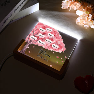 Family Names Night Light Mother's Day Gift, Family Tree Night Light, Custom Night Light With Kids Names, Grandma Mamam Mom Mother Gifts
