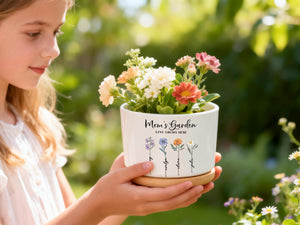 Grandma s Garden Personalized Birth Flower Pot, Custom Names Planter for Nana, Mother s Day Gift from Daughter, Family Birth Month Flowers