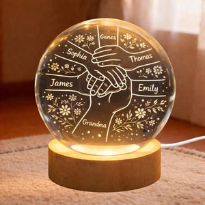 Personalized Crystal Ball Lamp, Custom Grandchildren Names, Grandmother Keepsake Light, Grandma Gift, The Day You Became My Mom Decor Home