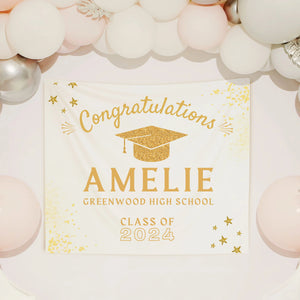 Custom Graduation Backdrop 2026, Personalized Grad Party Banner