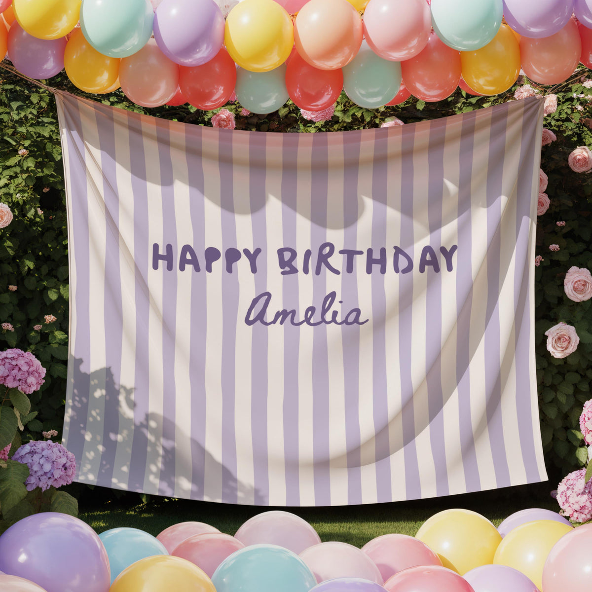 Happy Birthday Banner Personalized 1st Birthday Party Backdrop
