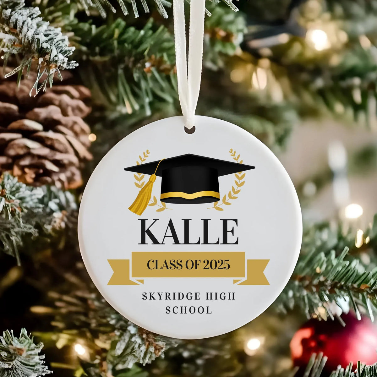 Personalized Graduation Ornament, Class of 2026 College University High School Custom Graduation Gift, Graduation Keepsake, Senior Ornament