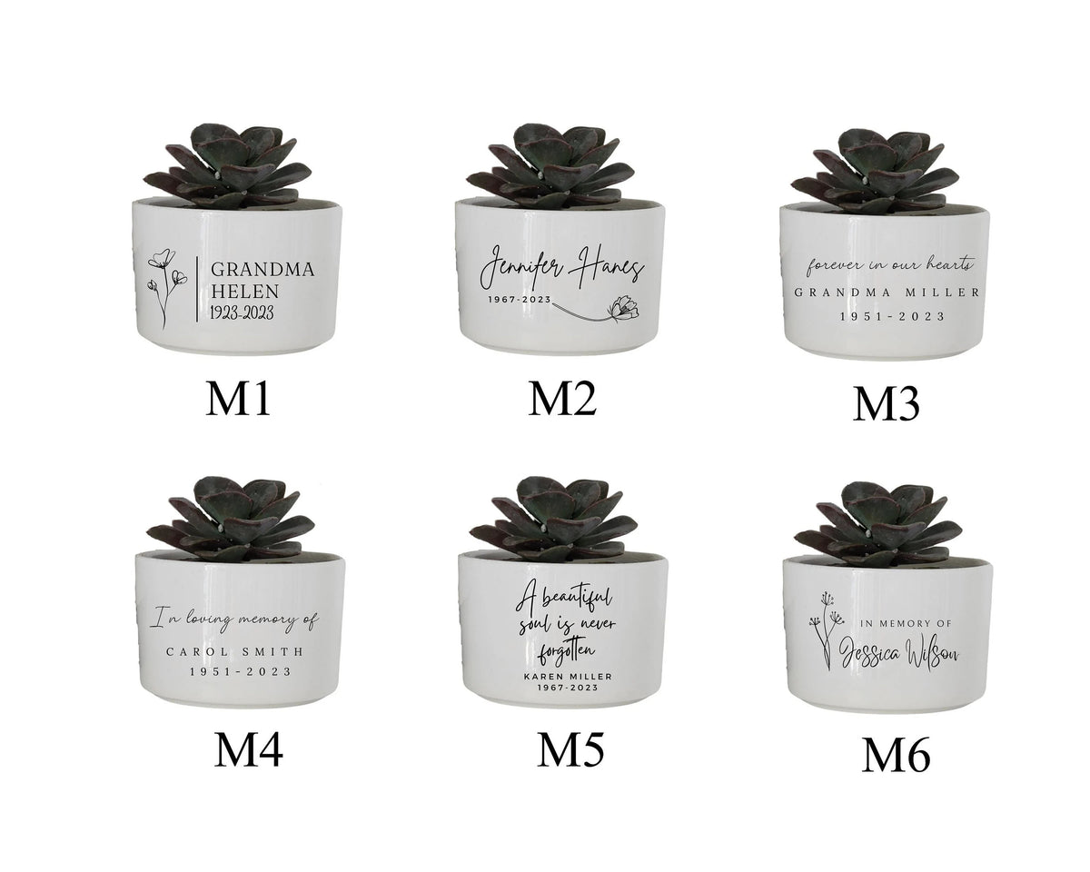 Memorial Gift, Celebration of Life, Personalized Condolences Gift, Memorial Planter, Gift for Grieving, Sorry For Your Loss, Succulent Pot