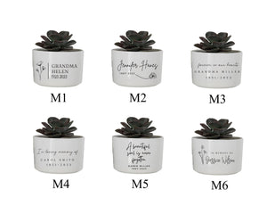 Memorial Gift, Celebration of Life, Personalized Condolences Gift, Memorial Planter, Gift for Grieving, Sorry For Your Loss, Succulent Pot
