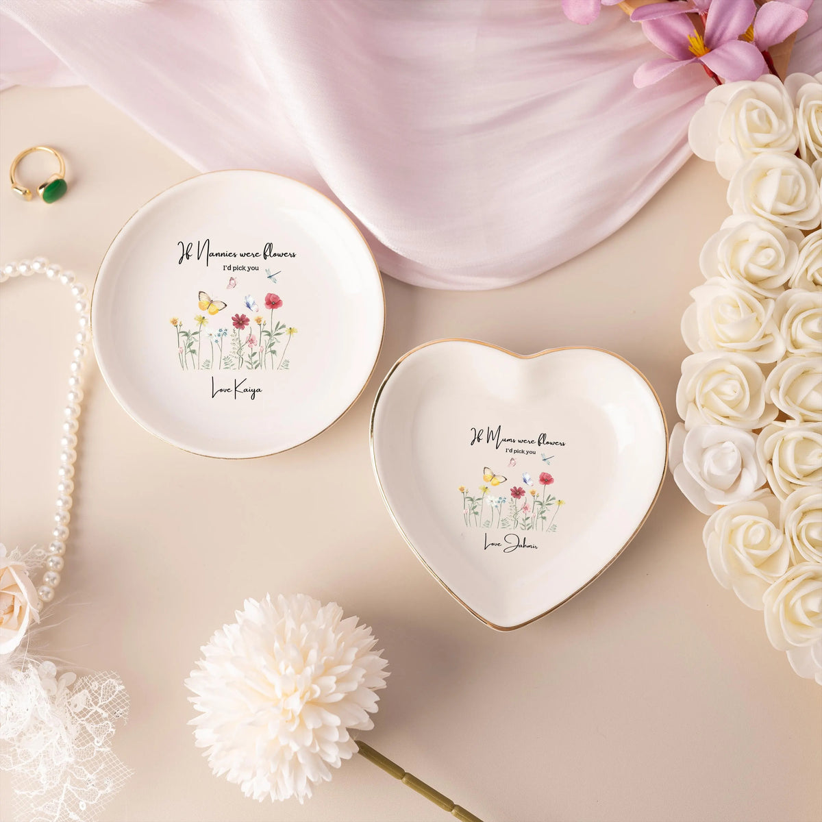 Personalized Grandma Ring Dish,If Nana's Were Flowers Jewelry Dish,Mothers Day Gift,Gift for Grandma from Grandkids,Birthday Ring Dish Gift