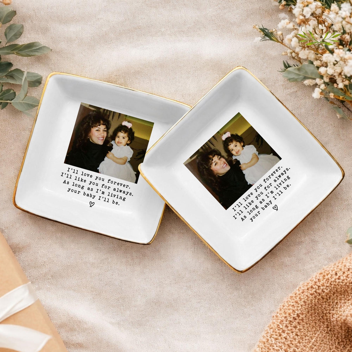 Custom Photo Mother of The Bride Jewelry Dish, Mother of The Bride Jewelry Plate, Custom Jewelry Tray for Mom, Wedding Favor Gift For Mom
