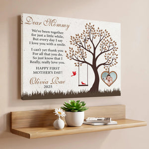 First Mother's Day Gift, New Mom Gift, Dear Mommy 1st Mother's Day Gift from Baby, First Time Mom Wall Art Canvas Ready to Hang