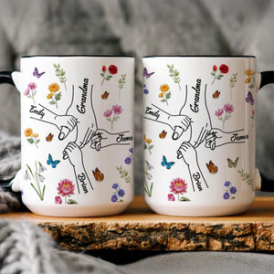 Personalized Holding Grandma's Hand Mug, Mothers Day Gift for Grandma, Grandma Gifts