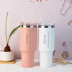 Personalized 40oz Tumbler Gifts for Grandma, Custom Kid's Names Engraved Cup, Mother's Day Gifts for Nana, Mimi From Grandchildren