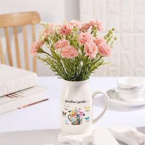 Personalized Mom With Kids Names Flower Vase, Custom Vase Gifts for Mom, Grandma Gifts, Custom Mom Birthday Jug Vase