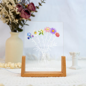 Personalized Grandma's Garden Night Light, Family Bouquet Gift Mother's Day Gift