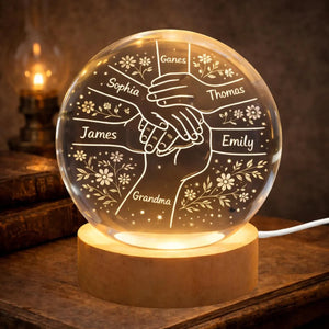 Personalized Crystal Ball Lamp, Custom Grandchildren Names, Grandmother Keepsake Light, Grandma Gift, The Day You Became My Mom Decor Home