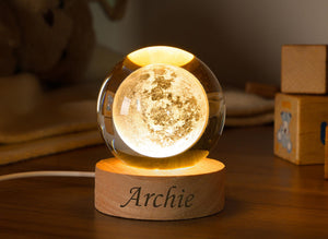 Custom Name Night Light, Solar System & Moon Night Light, Crystal Ball Night Light, Baby Shower Gift, Birthday Gift, Kids Nursery Decor