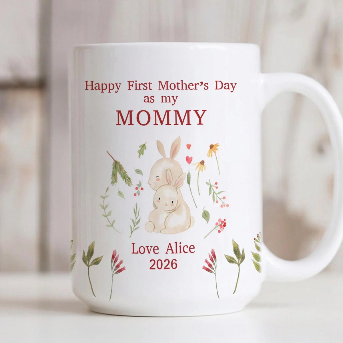 Personalized New Mom Mug, First Mother's Day Mugs Gifts for Moms, Custom Name Coffee Mug for New Mothers