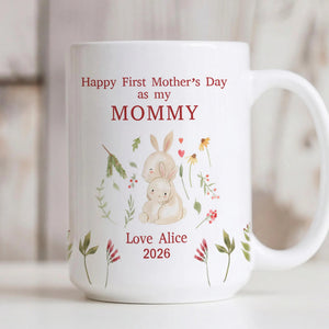 Personalized New Mom Mug, First Mother's Day Mugs Gifts for Moms, Custom Name Coffee Mug for New Mothers