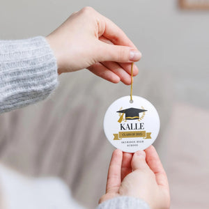 Personalized Graduation Ornament, Class of 2026 College University High School Custom Graduation Gift, Graduation Keepsake, Senior Ornament