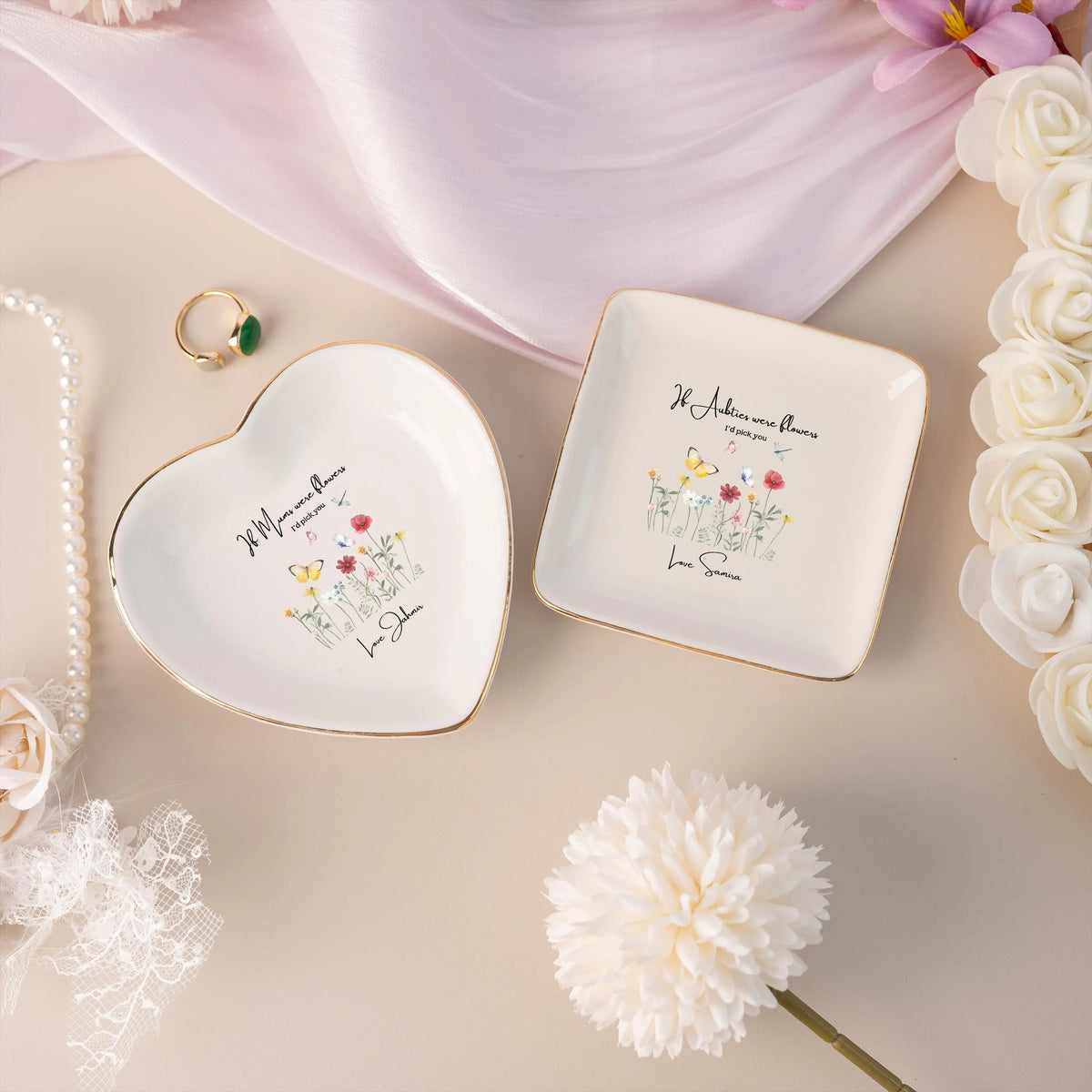 Personalized Grandma Ring Dish,If Nana's Were Flowers Jewelry Dish,Mothers Day Gift,Gift for Grandma from Grandkids,Birthday Ring Dish Gift