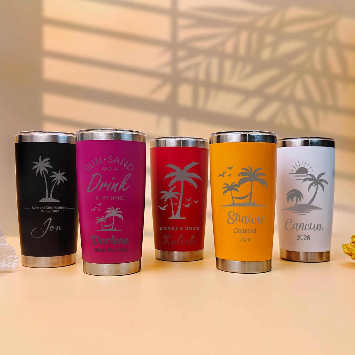 Personalized 20 oz Tumbler,Girls trip Mug,Stainless Steel Name Tumbler with straw,Custom Travel Mug,Laser Engraved Cups,Custom Beach Tumbler